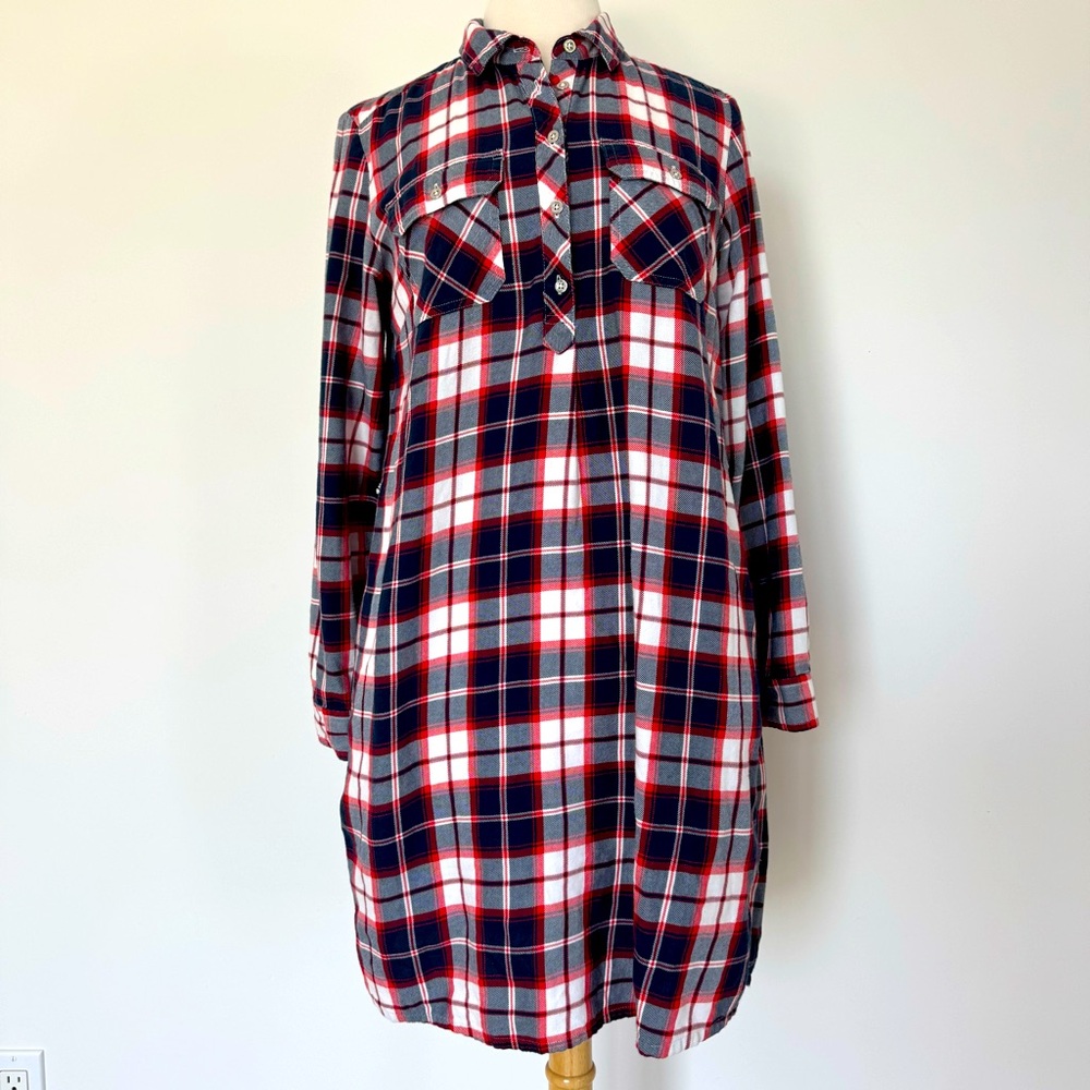 Tommy Hilfiger Plaid  Shirt Dress // Size M